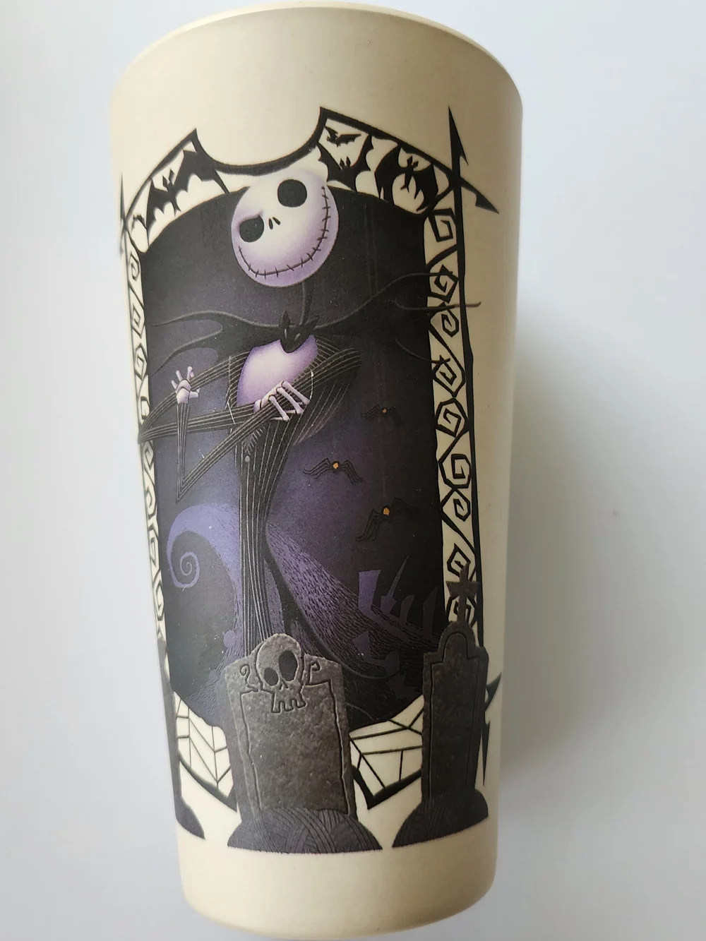 Disney Nightmare Before Christmas Jack Beige Cup Plastic Drinking Approx 7 in